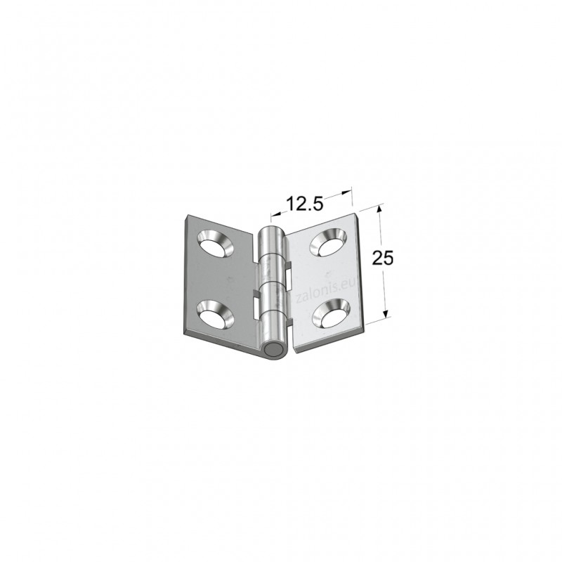 NICKEL PLATED BRASS FLAT HINGE 25x25 ITALY